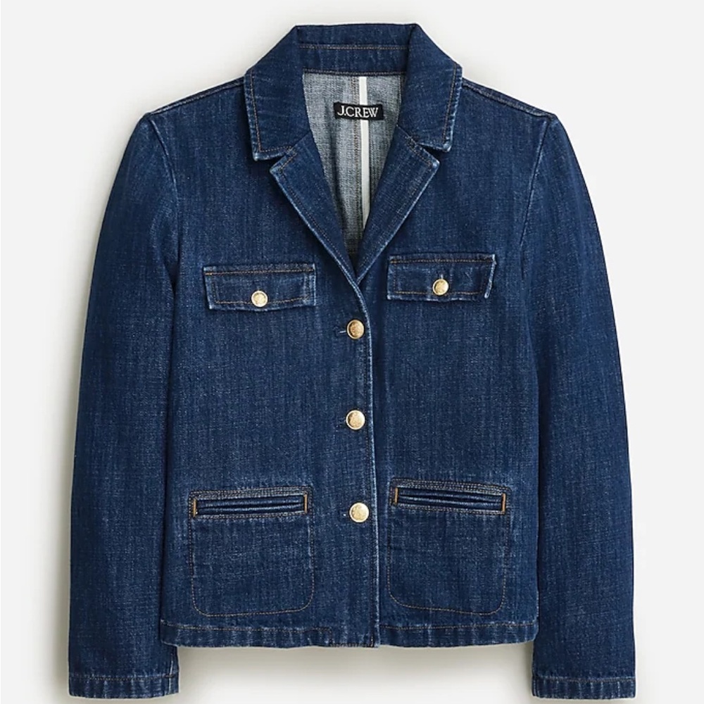 J Crew Denim Blazer Jacket Resin Wash Size 2 NWT  BX511